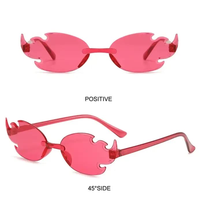 Lunettes de soleil flamme de feu colorées pour femmes et hommes