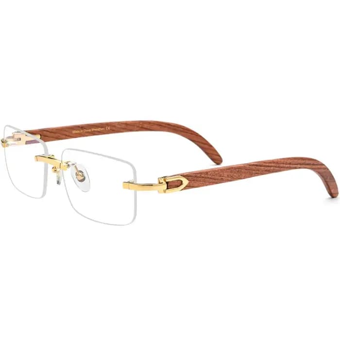 Monture de lunettes en bois marron Vintage de haute qualité