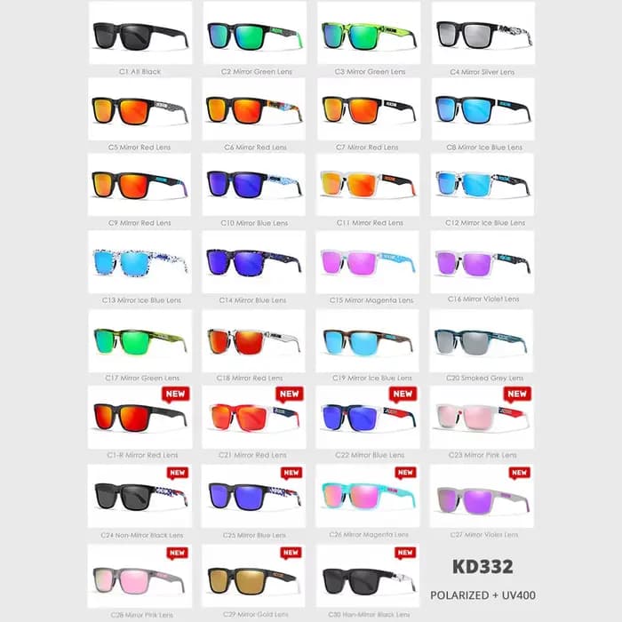 Kdeam-Lunettes de soleil polarisées unisexes, design de marque originale, lunettes de soleil de haut