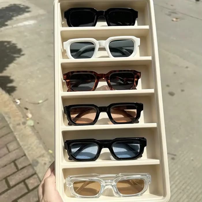 6 pièces/ensemble femmes Vintage Rectangle cadre lunettes de soleil mode rétro