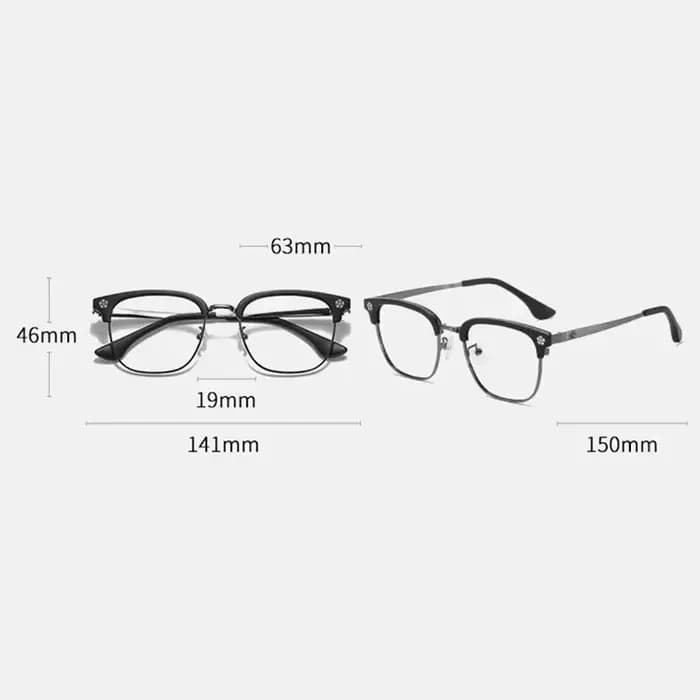 Lunettes à demi-monture de style japonais pour hommes et femmes