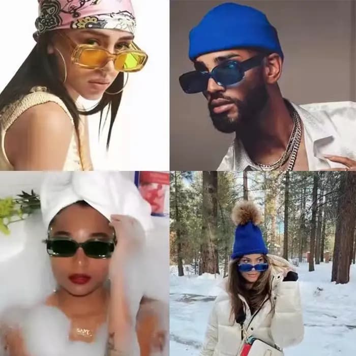 Marque clair bleu lunettes De soleil hommes femmes rétro luxe concepteur
