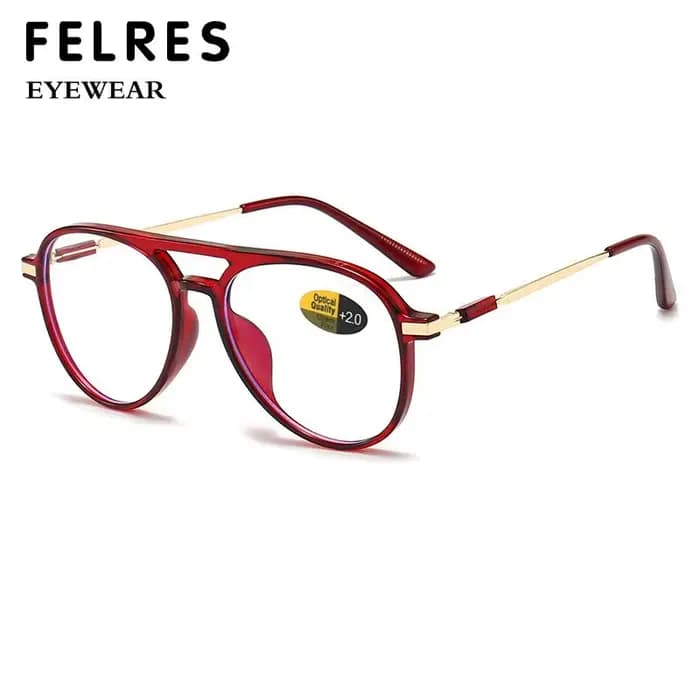 Double pont pilote grand Anti lumière bleue lunettes de lecture femmes hommes clair lentille
