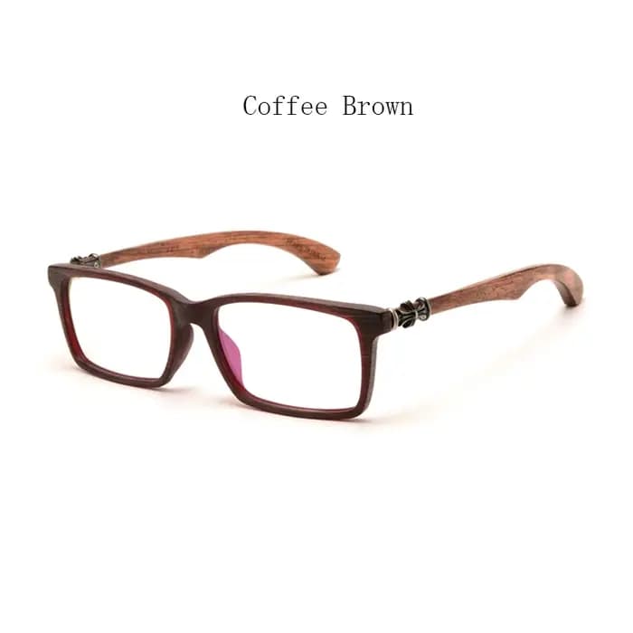 Montures de lunettes en bois véritable vintage pour hommes