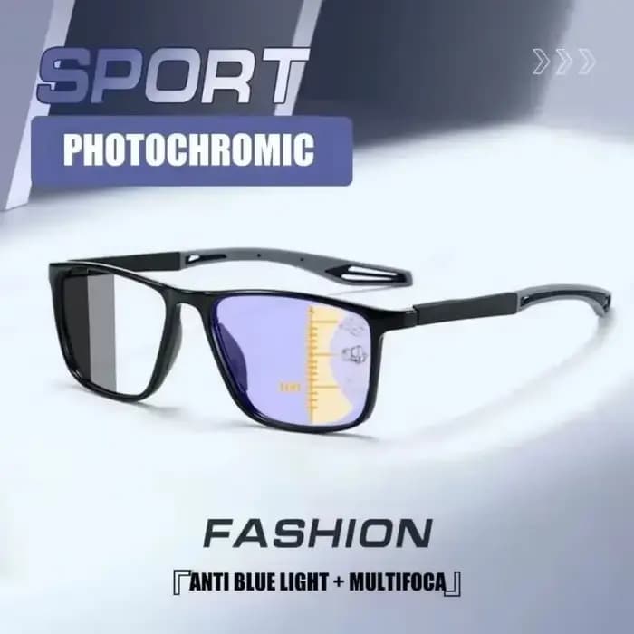 Lunettes de lecture photochromiques multifocales pour hommes, lunettes de loin et de près, monture d
