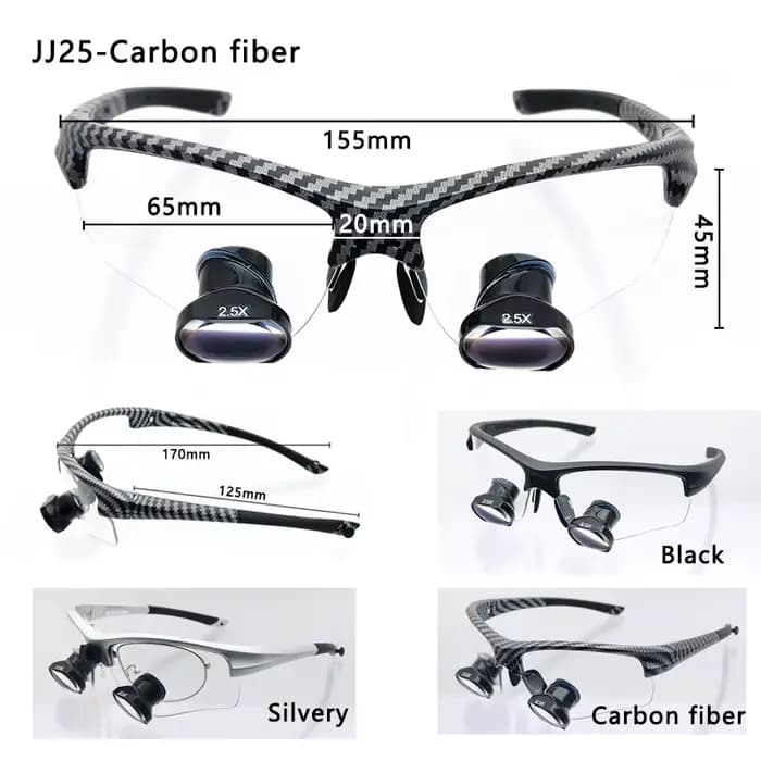 Loupes Galiléennes Ginghealy 24 TTL 2.5X/3.0X/3.5X IPD Personnalisables pour Usage Dentaire et Chirurgical