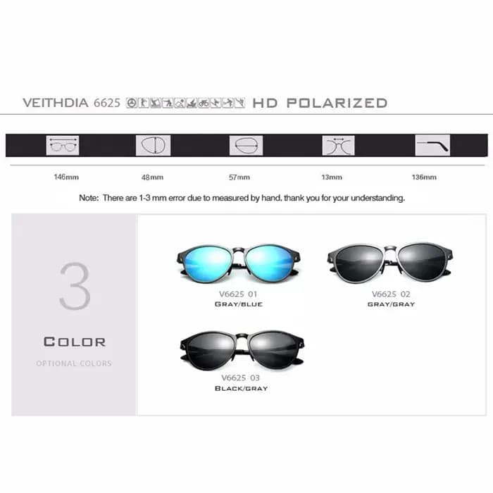 VEITHDIA-Lunettes de soleil rétro en aluminium magnésium pour hommes femmes, lunettes de soleil de c