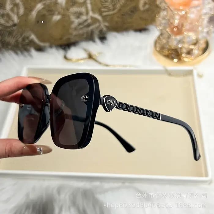 Lunettes de soleil polarisées carrées surdimensionnées pour femmes, design de branches tressées, pro