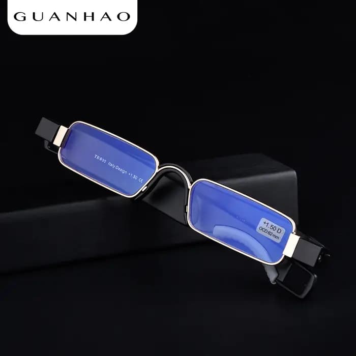 Guanhao Aniti Bue-Lunettes de lecture pliantes à rayons lumineux pour hommes et femmes, Dioptrie rot