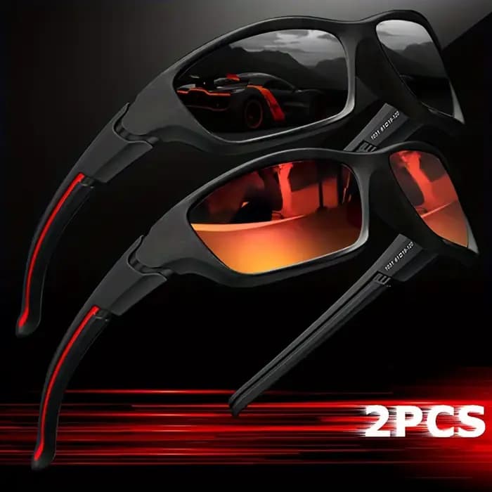 Lunettes polarisées à la mode, 2 pièces, Cool Fantasy avancé, Sports de plein air pour hommes et fem
