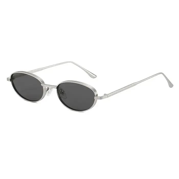 Lunettes de soleil ovales en métal pour femmes