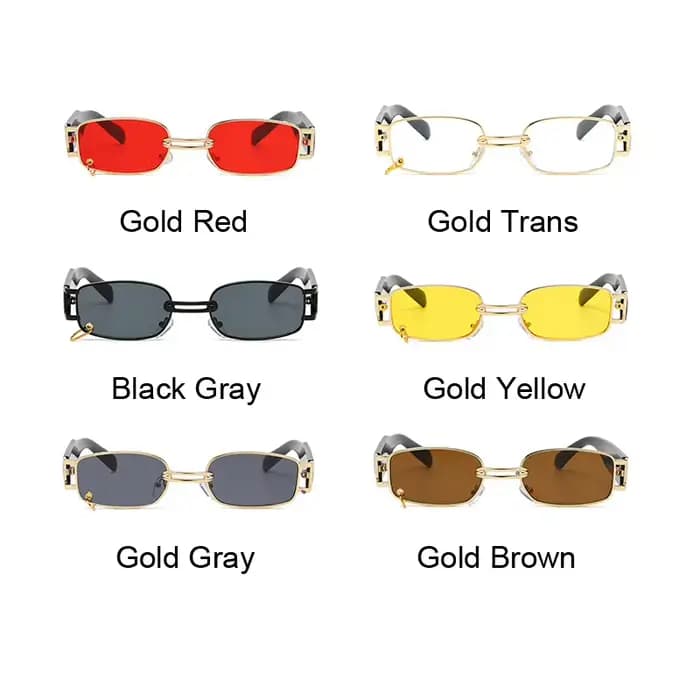 Petites lunettes de soleil rectangulaires rétro vintage pour hommes