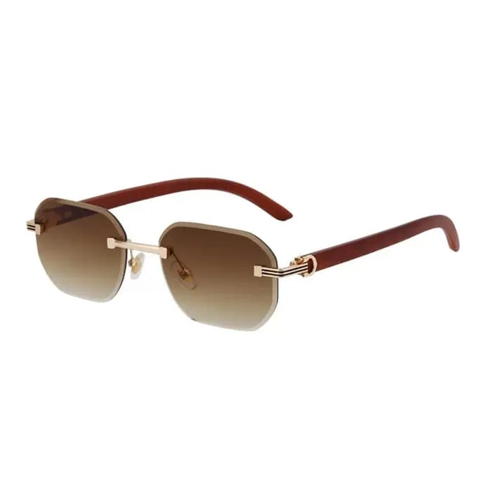 Lunettes de soleil à grain de bois pour hommes