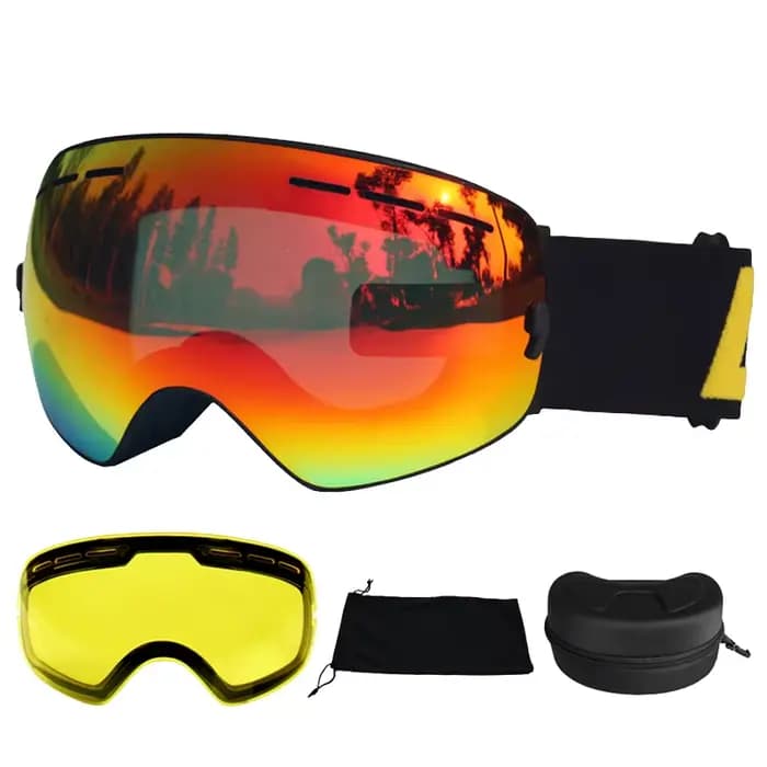 LOCLE Double couches lunettes de Ski Anti-buée UV400