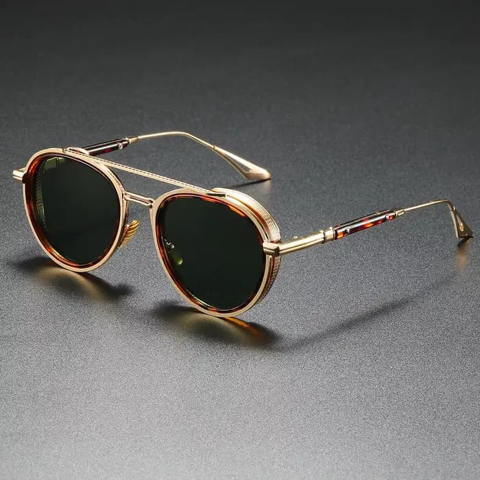 Lunettes De soleil exquises hommes 2025 nouvelle marque concepteur rond pilote Punk
