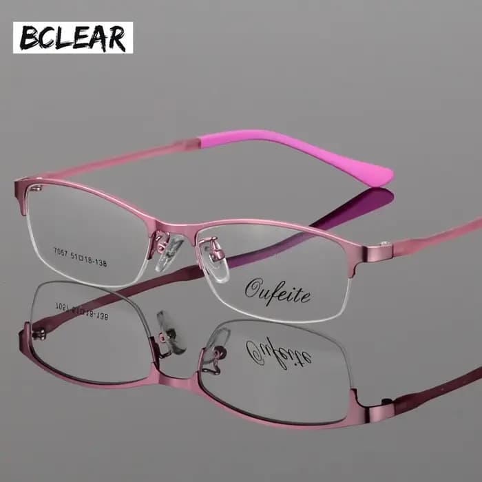 BCLEAR – monture de lunettes en alliage métallique pour femmes, cadre Ultra-léger, demi-bord, optiqu