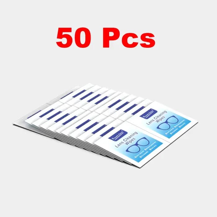 10/50/100 pièces/sac lingettes Anti-buée pour lunettes enveloppées individuellement lingettes nettoyantes pour lentilles pré-humidifiées lingettes de nettoyage pour lentilles et écran f
