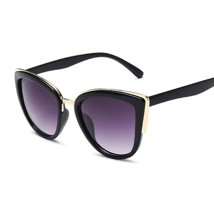 Lunettes de soleil œil de chat Vintage pour femmes, marque rétro, monture ronde en métal, miroir UV4