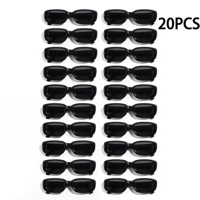 20 pièces Vintage noir carré lunettes De soleil femme marque De luxe petit rectangle