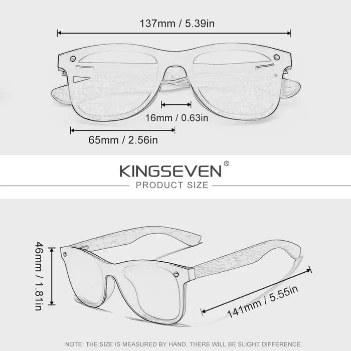 Lunettes de soleil polarisées KINGSEVEN en bois de noyer pour hommes et femmes, protection UV400, an
