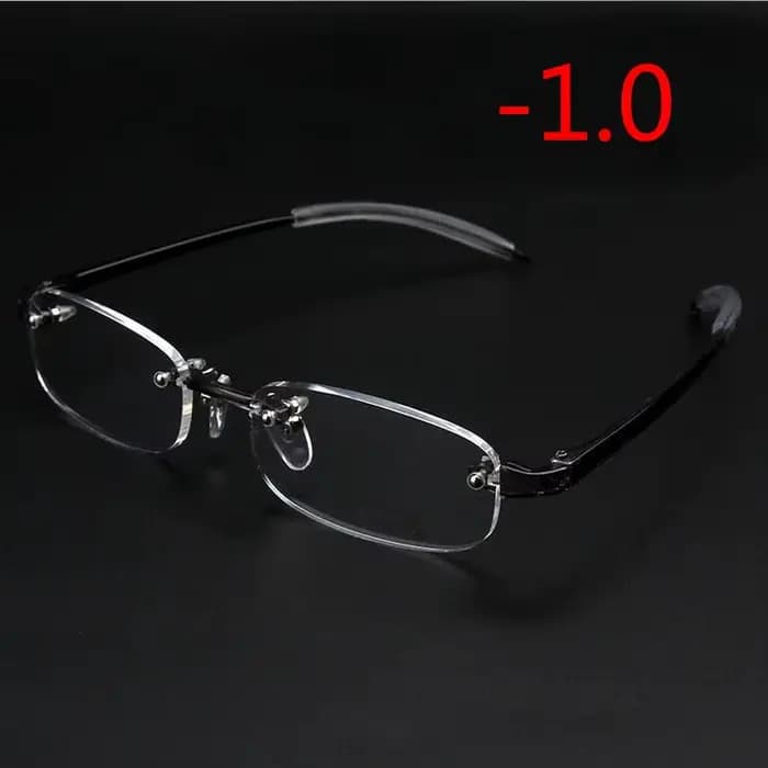 Lunettes myopes finies sans cadre pour hommes et femmes, monture ultralégère sans bords, pour myopie