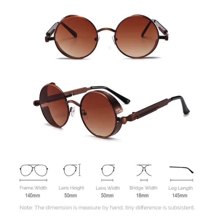 VIVIBEE Lunettes de soleil Steampunk rouges vintage pour hommes