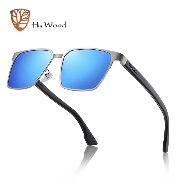 Hu Wood haute qualité hommes lunettes de soleil carrées