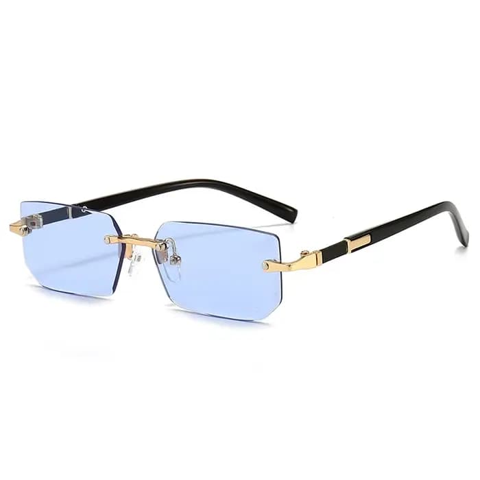 Lunettes de soleil rectangulaires sans monture pour hommes et femmes