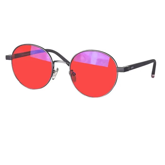 SHINU lentille rouge Anti lumière bleue lunettes d'ordinateur cadre rond femmes lentille Orange lune