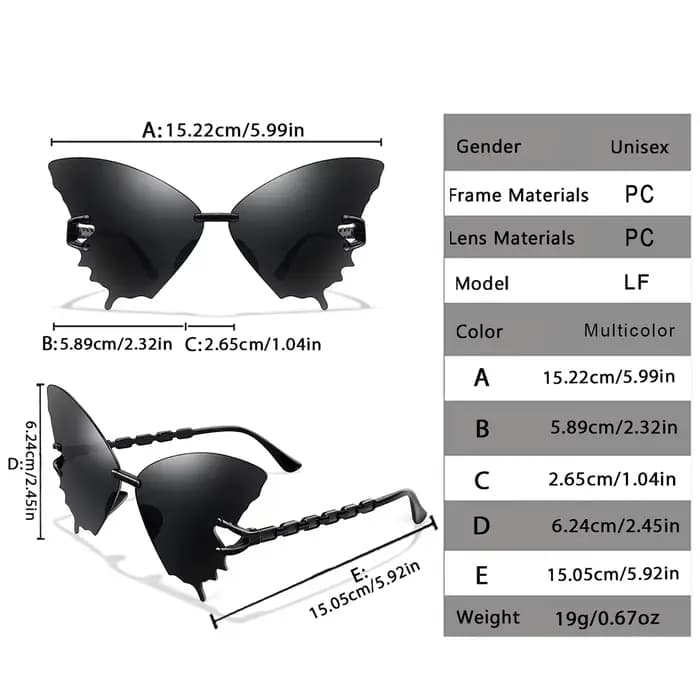 Lunettes papillon irrégulières pour femmes et hommes