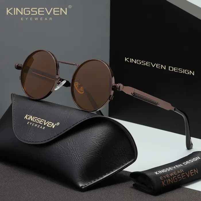 KINGSEVEN – lunettes de soleil vintage gothiques steampunk pour hommes, anti-UV400, polarisées, pour