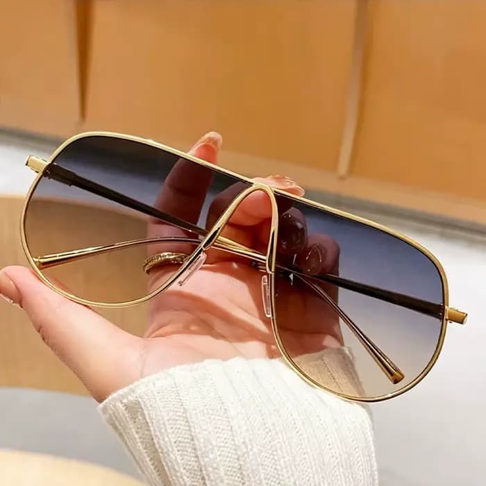 Lunettes de soleil unisexes de style aviateur avec verres dégradés de haute qualité
