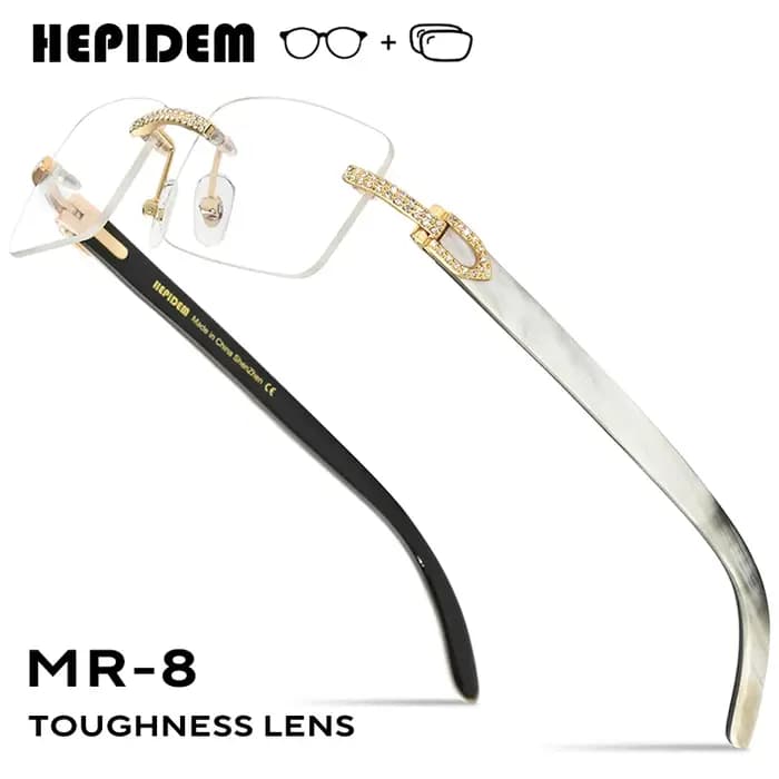 HEPIDEM lunettes de Prescription progressives personnalisé photochromique myopie lentilles optiques hommes luxe corne