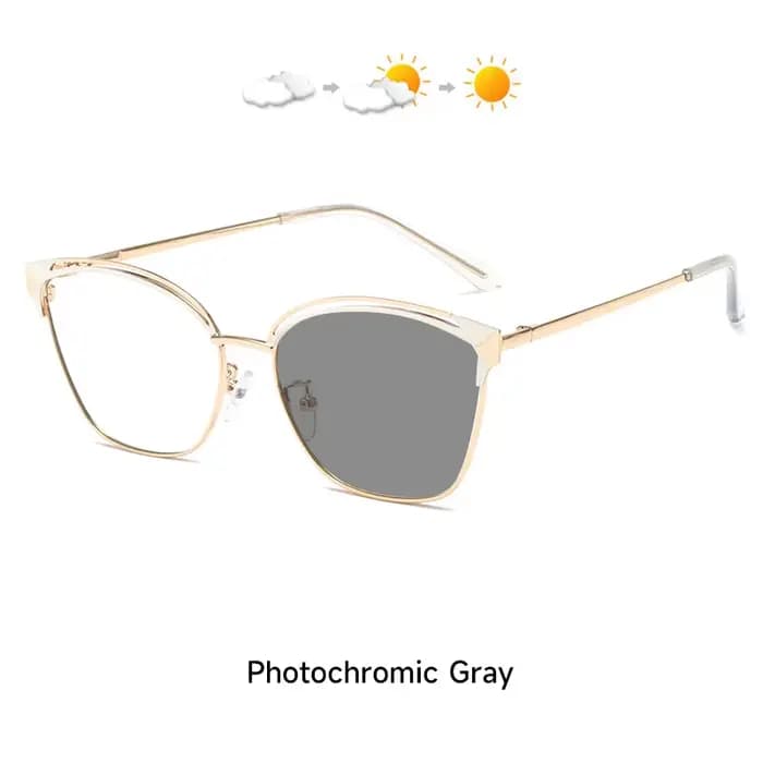 Nouvelle mode photochromique Anti lumière bleue lunettes femmes oeil de chat Lentes Oculos femme lun