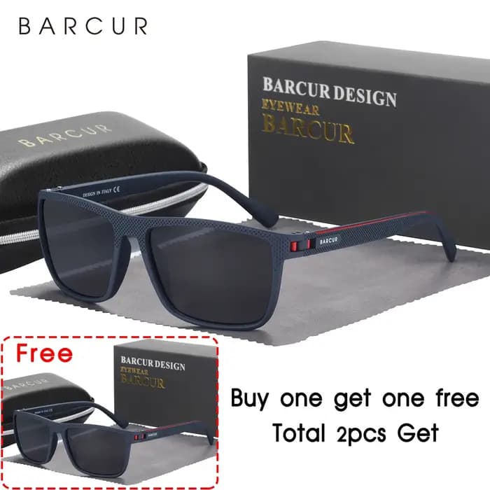 BARCUR Design-Lunettes de soleil polarisées TR90 pour homme et femme