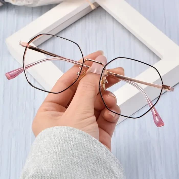 YIMARUILI rétro lunettes polygonales hommes et femmes ultra-léger mode titane petite monture