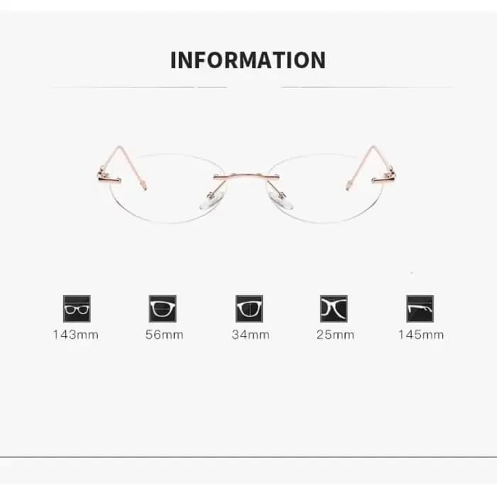 Petites lunettes de myopie photochromiques ovales femmes hommes à la mode sans cadre moins dioptrie