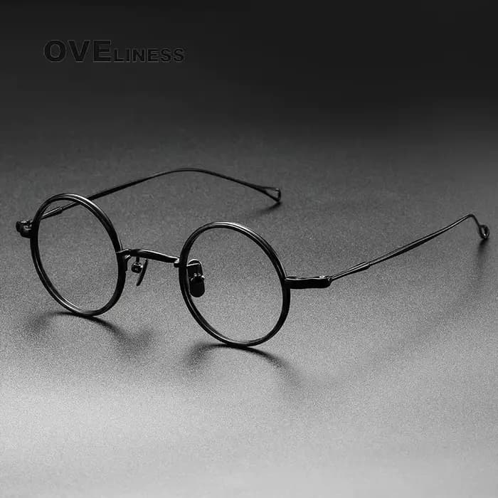 Monture de lunettes en titane pur pour hommes et femmes, Vintage, ronde, pour myopie, Prescription o