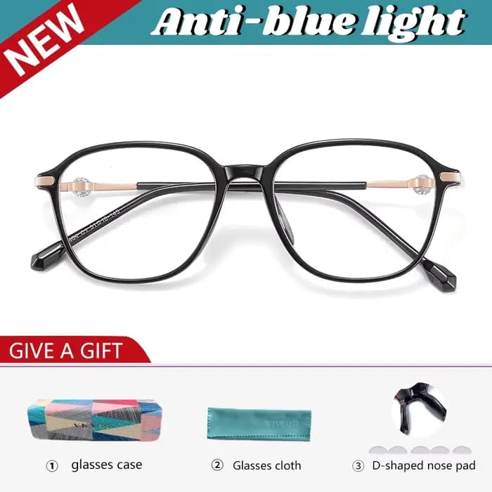 CAIDERONI – lunettes de lecture anti-lumière bleue pour femmes, monture large avec diamants, verres