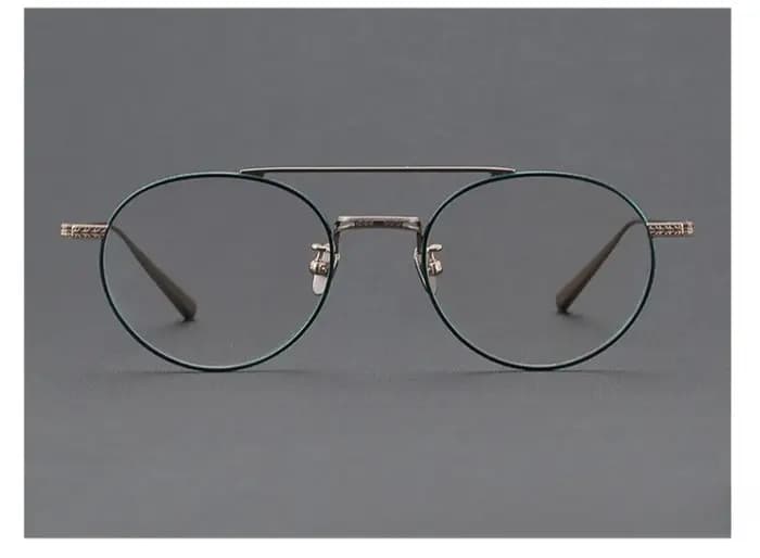 Rétro rond fait à la main japonais femmes aviateur titane lunettes montures N-020