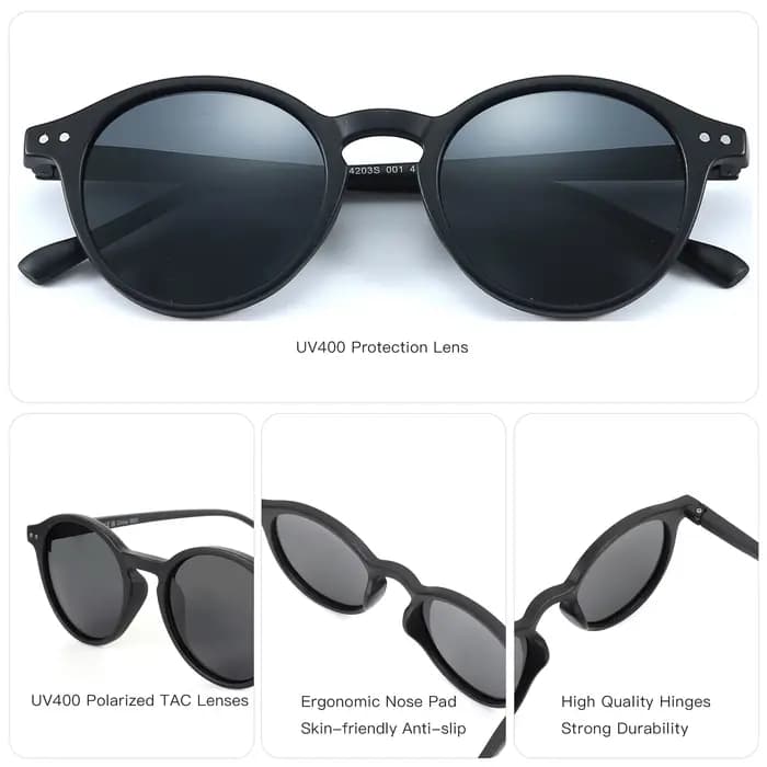 ZENOTTIC petites lunettes de soleil rondes pour hommes femmes Vintage rétro polarisé cercle