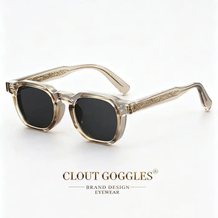 CLOUT GOGGLES Lunettes de soleil carrées rétro tendance pour hommes et femmes