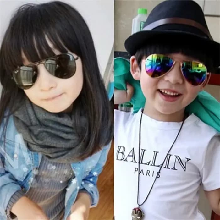 Nouvelles lunettes de soleil vintage nouvelle mode bébé enfants garçon fille pilote