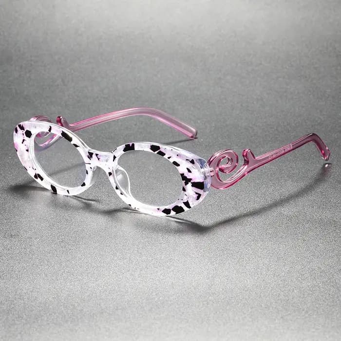 Monture de lunettes de vue ovale florale de marque de luxe tendance pour femmes
