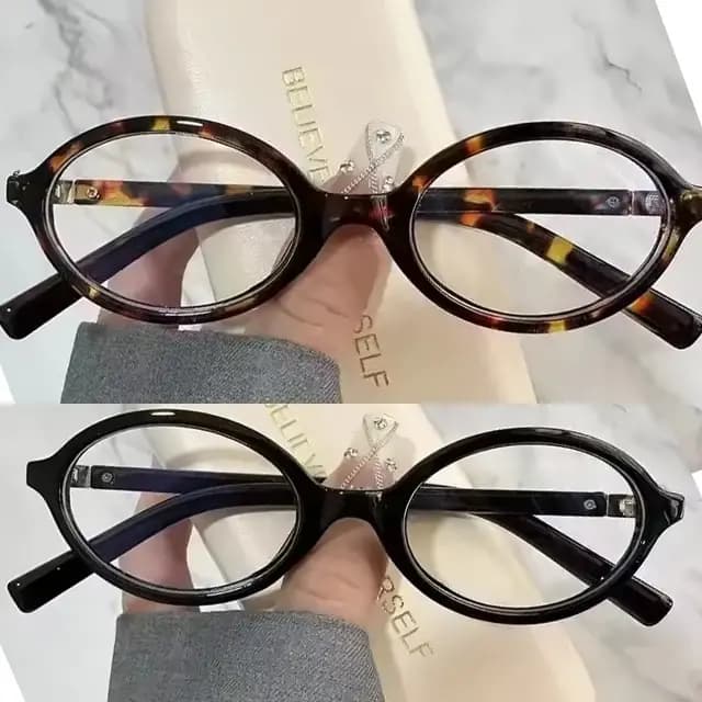 Lunettes rétro léopard à monture ovale pour femmes