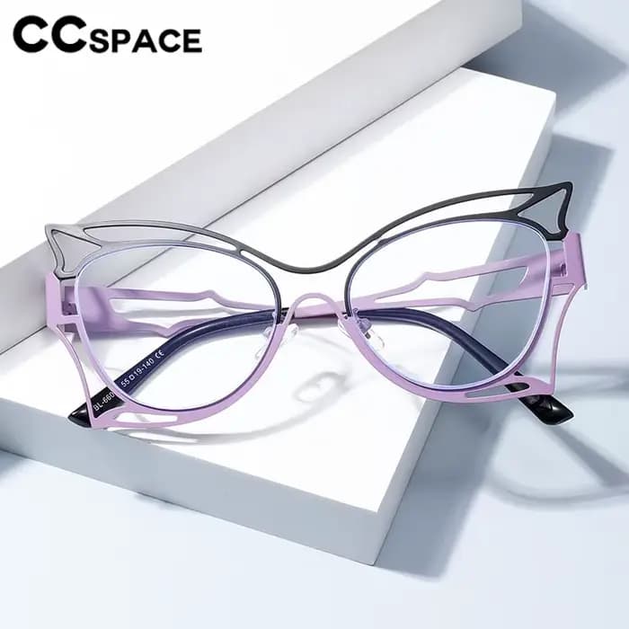 Lunettes de lecture photochromiques en métal papillon pour dames