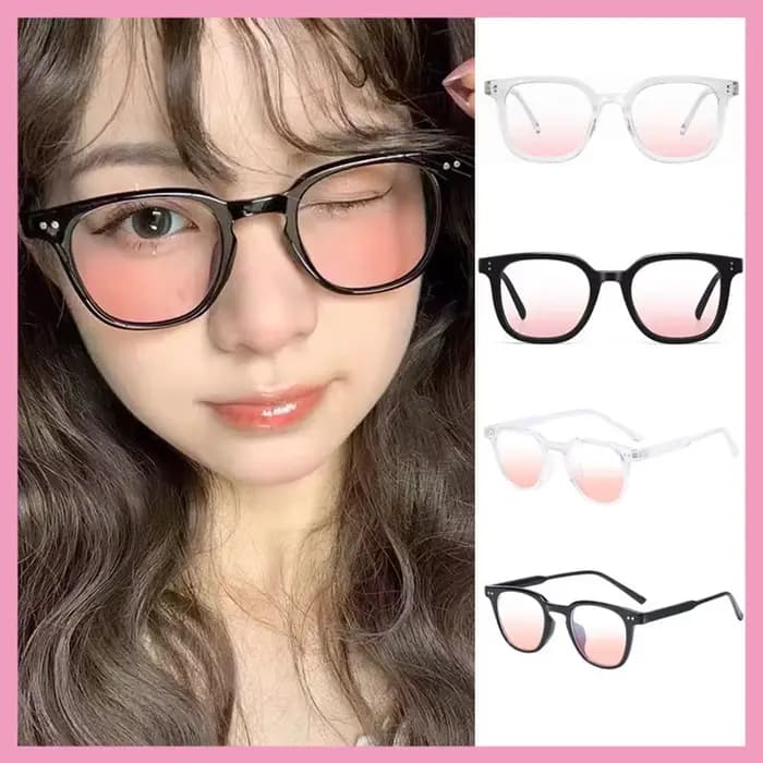 33PCS Lunettes de soleil unisexes rondes tendance avec verres dégradés rose poudré