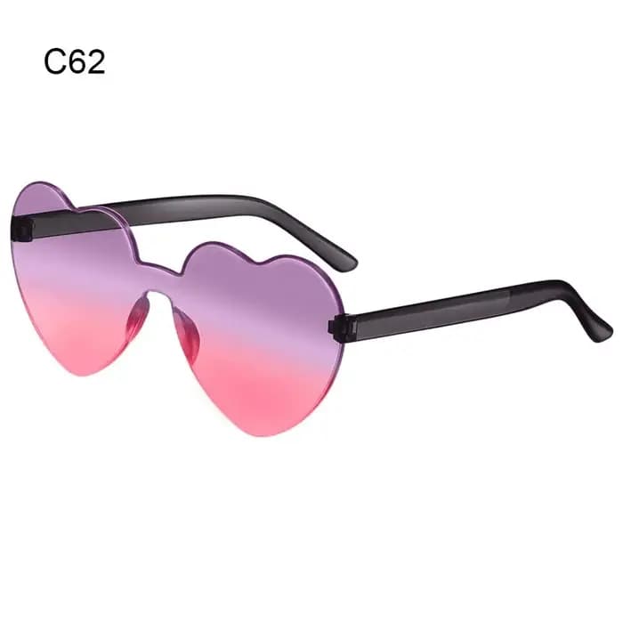 Lunettes de soleil colorées en forme de cœur pour adultes
