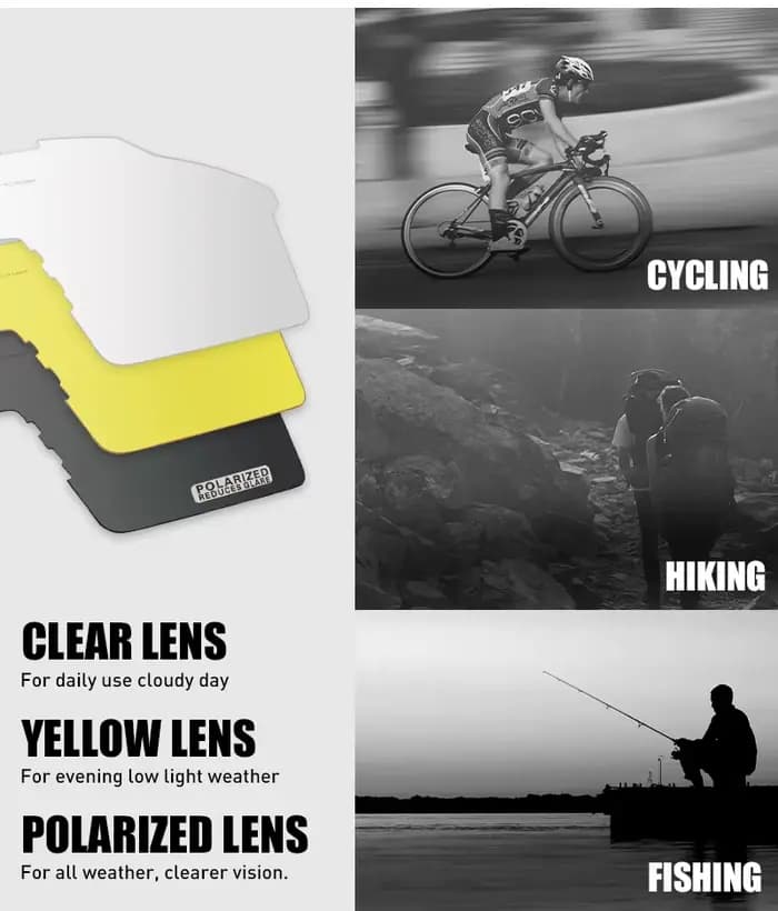 Lunettes de cyclisme polarisées 4 lentilles 2025 hommes femmes Sport pêche course