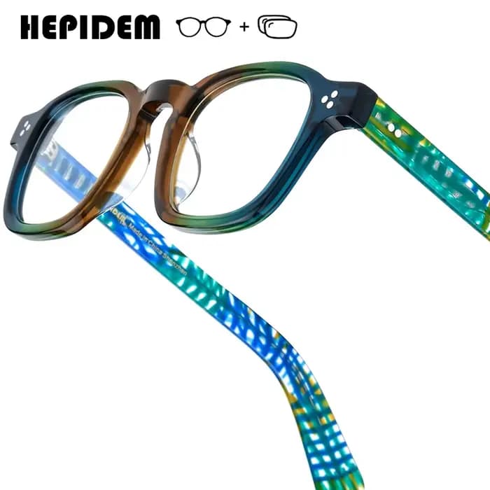 Lunettes de vue progressives HEPIDEM, verres photochromiques pour myopie, monture carrée en acétate